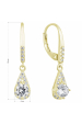 Obrázok pre Pozlátené strieborné náušnice visiace so zirkónmi biela slza 11305.1