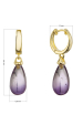 Obrázok pre Pozlátené visiace náušnice kvapky s ametystom 11733.3