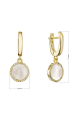 Obrázok pre Pozlátené visiace náušnice s bielou perleťou 11734.1
