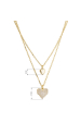 Obrázok pre Pozlátený dvojradový náhrdelník srdiečka 12153.1