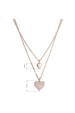 Obrázok pre Pozlátený dvojradový náhrdelník srdiečka 12153.1 rose gold