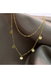 Obrázok pre Pozlátený náhrdelník dvojradový malé placky a guličky 62007