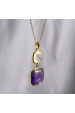 Obrázok pre Pozlátený náhrdelník s ametystom a bielou perleťou 12170.3