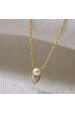 Obrázok pre Pozlátený náhrdelník s riečnou perlou srdiečko 22055.1