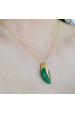 Obrázok pre Pozlátený náhrdelník so zeleným achátom 12171.3
