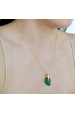 Obrázok pre Pozlátený náhrdelník so zeleným achátom 12171.3