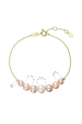 Obrázok pre Pozlátený náramok s farebnými riečnymi perlami 23024.3 multi