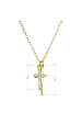 Obrázok pre Pozlátený strieborný náhrdelník dva malé krížiky a biele zirkóny 12059.1