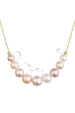 Obrázok pre Pozlátený strieborný náhrdelník s 9 riečnou perlami na retiazke 22046.3 multi