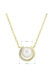 Obrázok pre Pozlátený strieborný náhrdelník s bielou riečnou perlou 22039.1