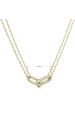 Obrázok pre Pozlátený strieborný náhrdelník s elegantným uzlom a zirkónmi 12142.1