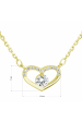 Obrázok pre Pozlátený strieborný náhrdelník so zirkónom biele srdce 12008.1