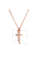 Obrázok pre Pozlátený strieborný Rose Gold náhrdelník dva malé krížiky a biele zirkóny 12059.1 crystal