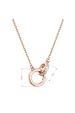 Obrázok pre Pozlátený strieborný Rose Gold náhrdelník krúžky so zirkónmi 12095.1 crystal