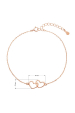 Obrázok pre Pozlátený strieborný Rose Gold náramok dve srdiečka 63009 rose