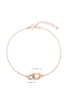 Obrázok pre Pozlátený strieborný Rose Gold náramok krúžky so zirkónmi 13032.1 crystal
