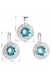 Obrázok pre Sada šperkov s kryštálmi Swarovski náušnice a prívesok modrej okrúhle 39107.3 turquoise