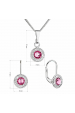 Obrázok pre Sada šperkov s kryštálmi Swarovski náušnice a prívesok ružové okrúhle 39109.3 rose