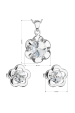 Obrázok pre Sada šperkov s kryštálmi Swarovski náušnice, retiazka a prívesok biela kytička 39173.1