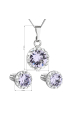 Obrázok pre Sada šperkov s kryštálmi Swarovski náušnice, retiazka a prívesok fialové okrúhle 39352.3 violet