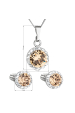 Obrázok pre Sada šperkov s kryštálmi Swarovski náušnice, retiazka a prívesok hnedé oranžové okrúhle 39352.3 light colorado topaz
