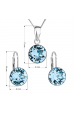 Obrázok pre Sada šperkov s kryštálmi Swarovski náušnice, retiazka a prívesok modré okrúhle 39140.3 aqua