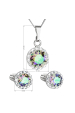 Obrázok pre Sada šperkov s kryštálmi Swarovski náušnice, retiazka a prívesok zelené fialové okrúhle 39352.5 paradise shine
