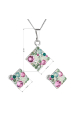 Obrázok pre Sada šperkov s kryštálmi Swarovski náušnice, retiazka a prívesok zelený kosoštvorec 39126.3 chrysolite