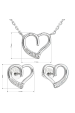 Obrázok pre Sada šperkov so zirkónom náušnice a náhrdelník biele srdce 19009.1
