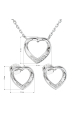 Obrázok pre Sada šperkov so zirkónom náušnice a náhrdelník biele srdce 19019.1