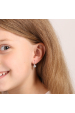 Obrázok pre Strieborné detské náušnice visiace so zirkónom biela kvietka 11175.1
