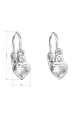 Obrázok pre Strieborné detské náušnice visiace so zirkónom biele srdce 11178.1