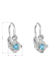 Obrázok pre Strieborné detské náušnice visiace so zirkónom modrá kytička 11175.3