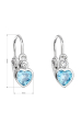 Obrázok pre Strieborné detské náušnice visiace so zirkónom modré srdce 11178.3