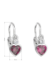 Obrázok pre Strieborné detské náušnice visiace so zirkónom ružové srdce 11178.3