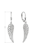 Obrázok pre Strieborné dlhé náušnice anjelské krídla so zirkónmi 11544.1
