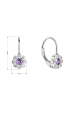 Obrázok pre Strieborné náušnice detské kvietky so zirkónmi 11476.3 violet