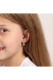 Obrázok pre Strieborné náušnice detské okrúhle so zirkónmi 11474.3 rose