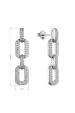 Obrázok pre Strieborné náušnice dlhé očká so zirkónmi 11655.1