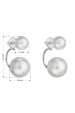 Obrázok pre Strieborné náušnice dvojité s perlou Preciosa biele okrúhle 31177.1