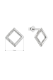 Obrázok pre Strieborné náušnice kosoštvorčeky so zirkónmi 11527.1 crystal