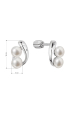Obrázok pre Strieborné náušnice kôstky dve riečne perličky biele 21087.1B
