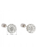 Obrázok pre Strieborné náušnice kôstky s kryštálmi Swarovski biele okrúhle 31111.1