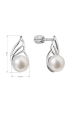 Obrázok pre Strieborné náušnice kôstky s riečnou perlou bielej 21093.1B