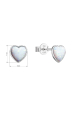 Obrázok pre Strieborné náušnice kôstky so syntetickým opálom biele srdce 11337.1