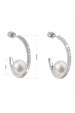 Obrázok pre Strieborné náušnice kruhy s bielou riečnou perlou 21019.1B
