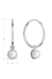 Obrázok pre Strieborné náušnice kruhy s bielou riečnou perlou 21065.1