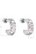 Obrázok pre Strieborné náušnice kruhy s kryštálmi Swarovski ab efekt polkruh 31118.2