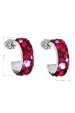 Obrázok pre Strieborné náušnice kruhy s kryštálmi Swarovski červený polkruh 31118.3 cherry