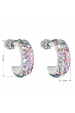 Obrázok pre Strieborné náušnice kruhy s kryštálmi Swarovski mix farieb polkruh 31118.3 Sakura